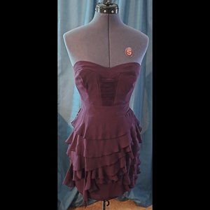 Eggplant Purple Guess Chiffon Mini Dress